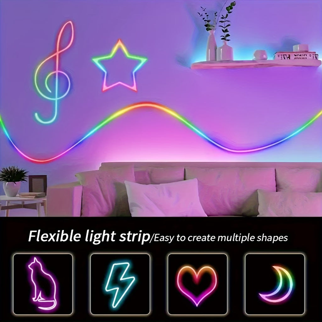 GB LED Neon Rope Light — Music Sync + Color Changing